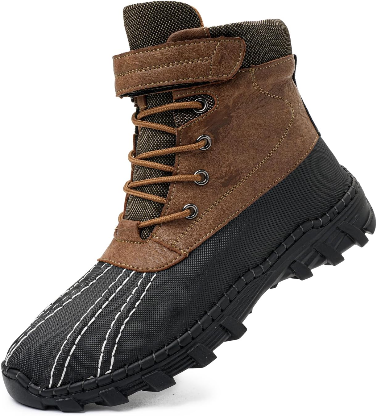 Men's Waterproof High-Top Hiking Boots, Microfiber Leather Upper, Memory Foam Insole, Anti-Slip Rubber Sole, Available with Mesh or Plush Lining