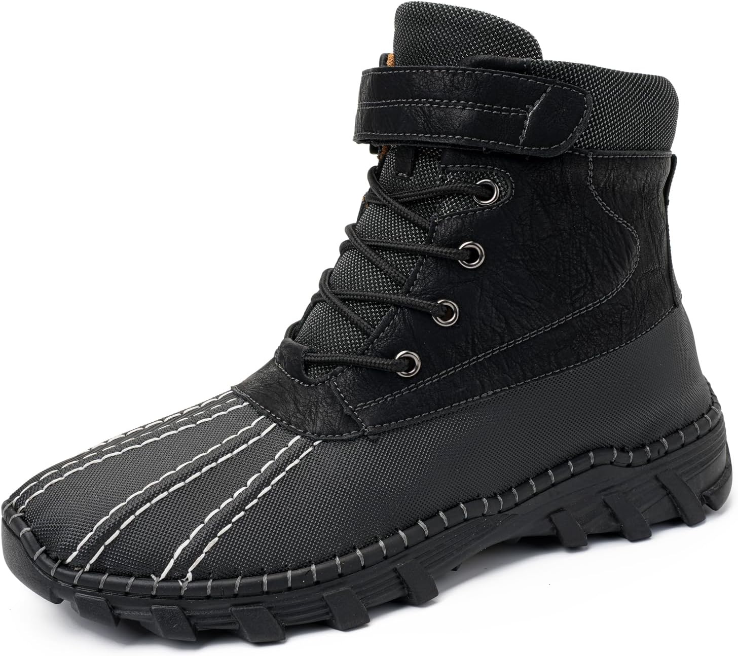 Men's Waterproof High-Top Hiking Boots, Microfiber Leather Upper, Memory Foam Insole, Anti-Slip Rubber Sole, Available with Mesh or Plush Lining