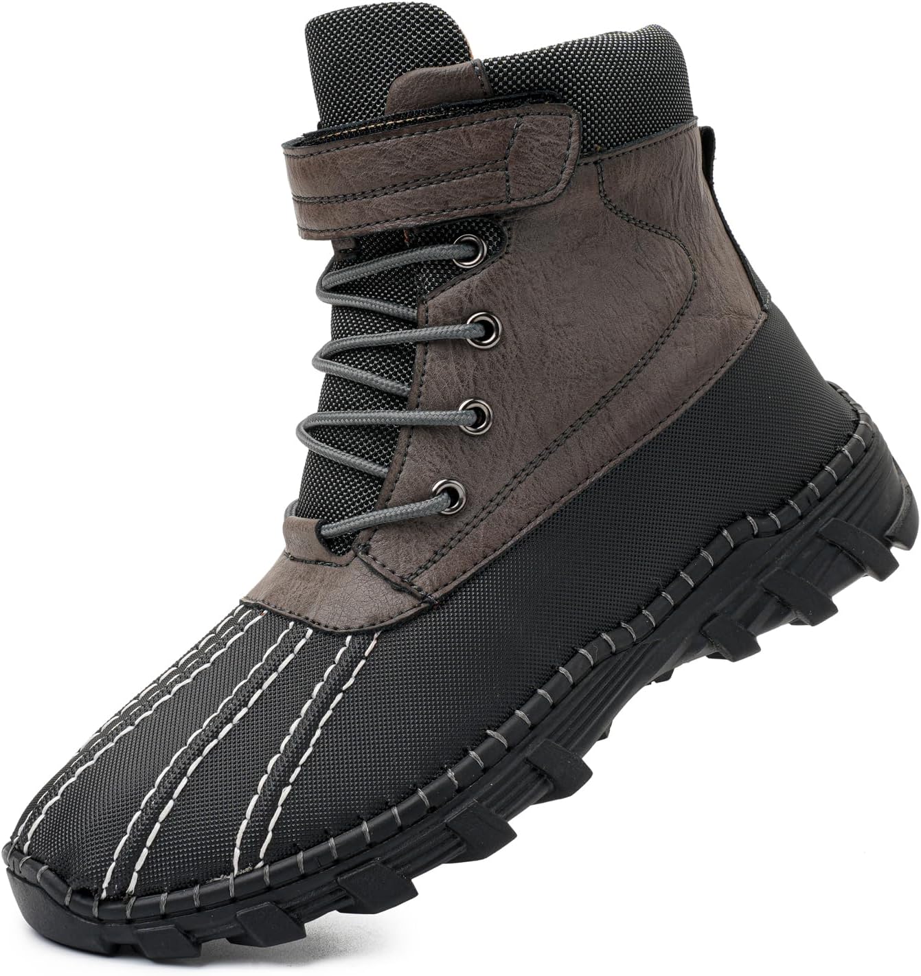 Men's Waterproof High-Top Hiking Boots, Microfiber Leather Upper, Memory Foam Insole, Anti-Slip Rubber Sole, Available with Mesh or Plush Lining