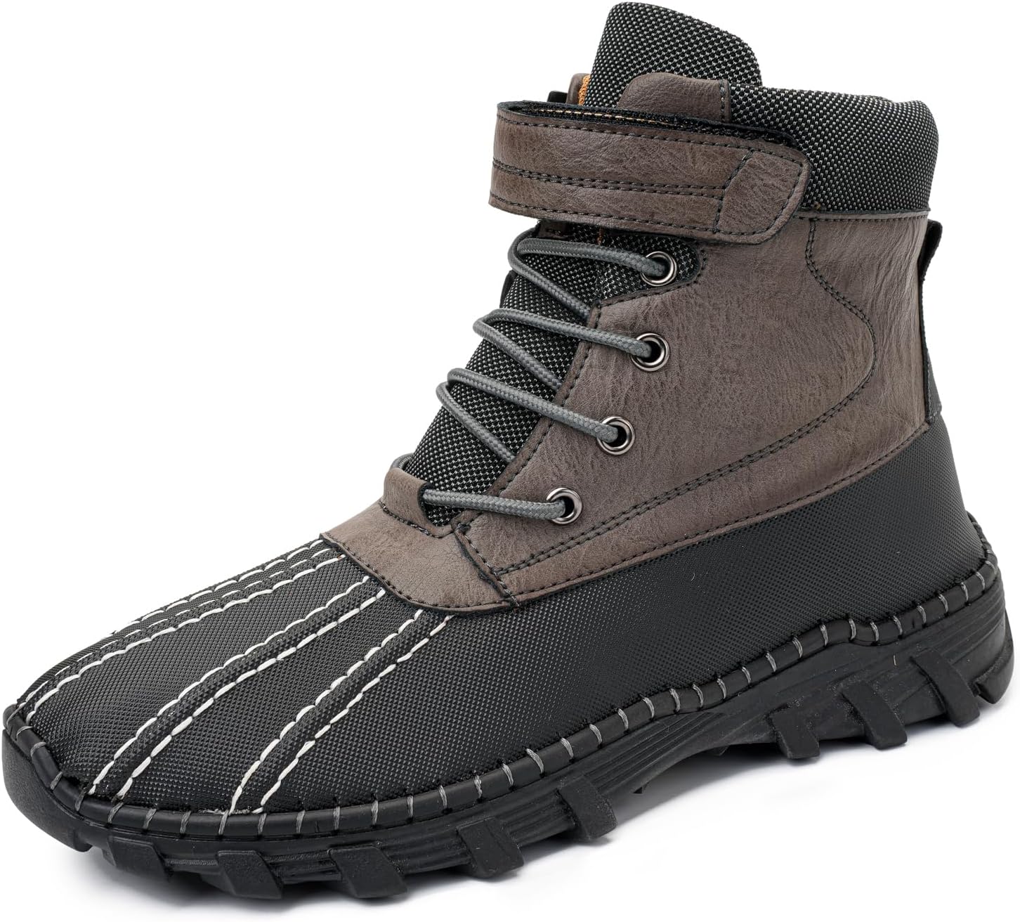 Men's Waterproof High-Top Hiking Boots, Microfiber Leather Upper, Memory Foam Insole, Anti-Slip Rubber Sole, Available with Mesh or Plush Lining