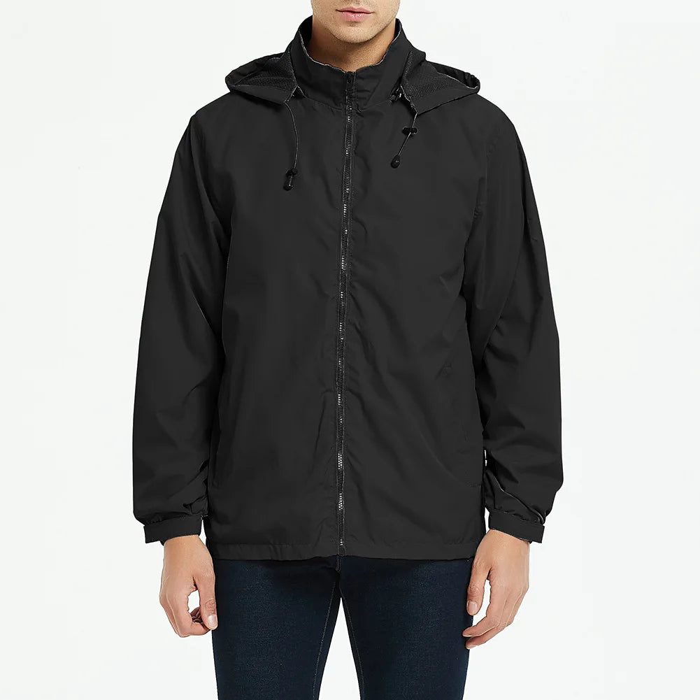 Outdoor Assault Suit Thin Jacket With Hood Windproof and Waterproof Jacket European and American Size Men's Blank Jacket