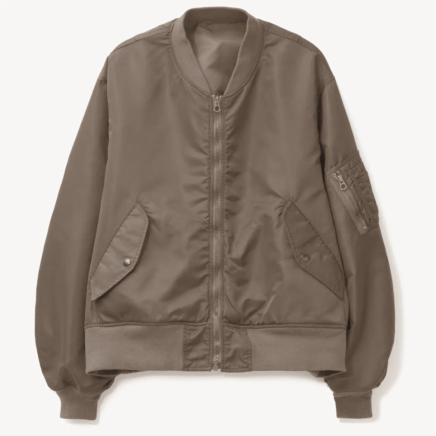 Men's Streetwear Jacket Solid Color Two Front Pockets Bomber Jacket Zipper Blank  Streetwear Outerwear