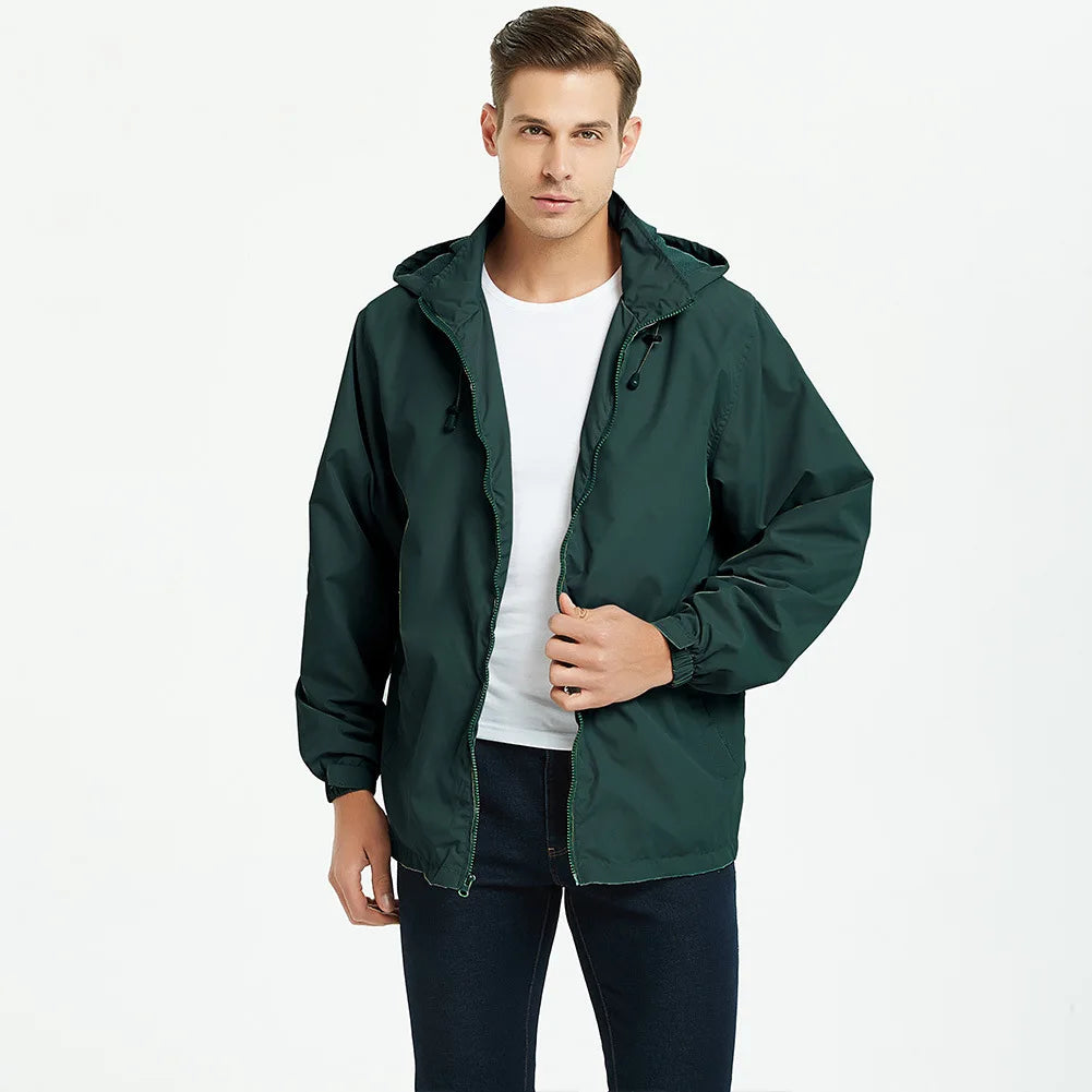 Outdoor Assault Suit Thin Jacket With Hood Windproof and Waterproof Jacket European and American Size Men's Blank Jacket
