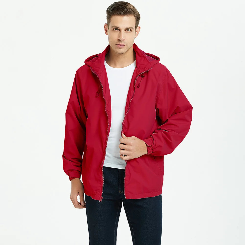 Outdoor Assault Suit Thin Jacket With Hood Windproof and Waterproof Jacket European and American Size Men's Blank Jacket