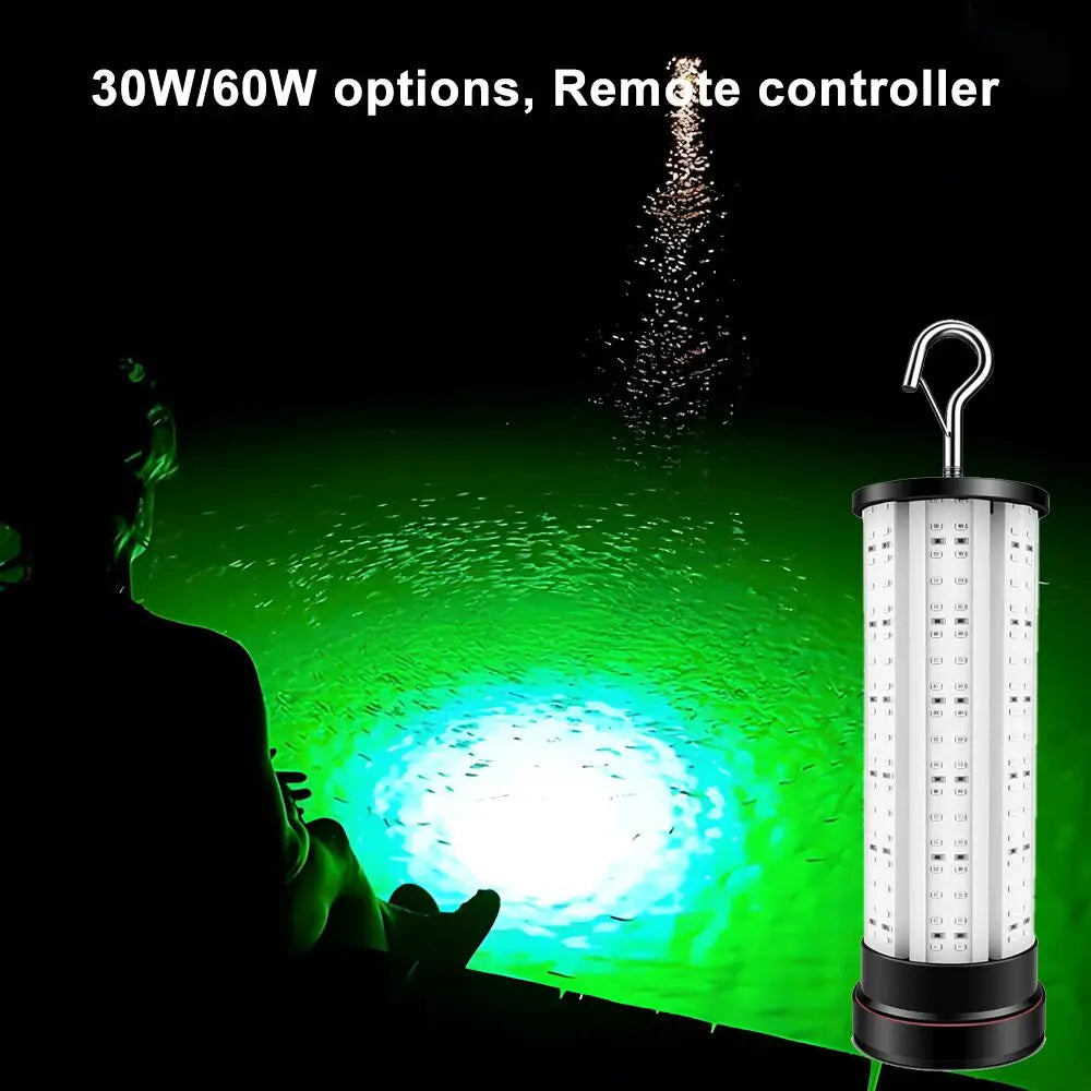Waterproof Retro Tent Lamp Fishing  Green Fishing Reflector Light IP68 Catching Salmon Large Fish 60W