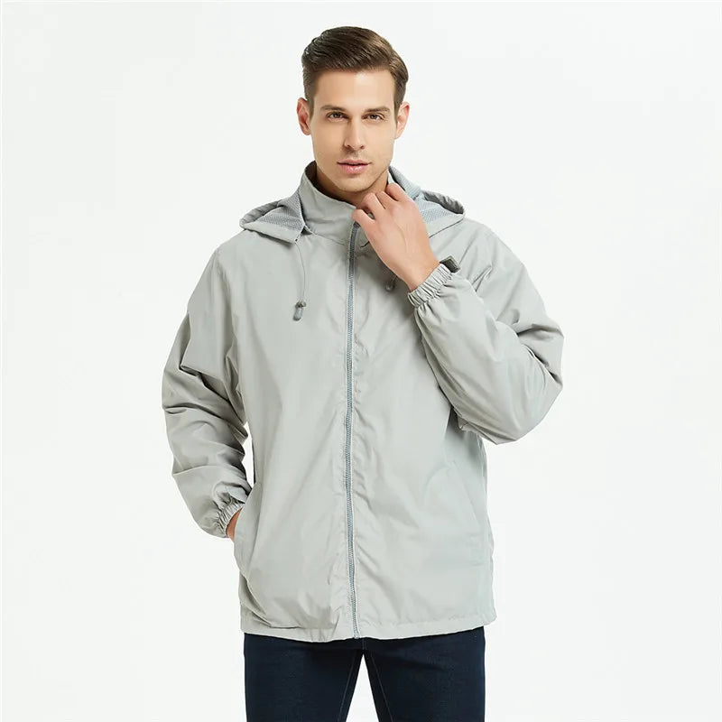 Outdoor Assault Suit Thin Jacket With Hood Windproof and Waterproof Jacket European and American Size Men's Blank Jacket
