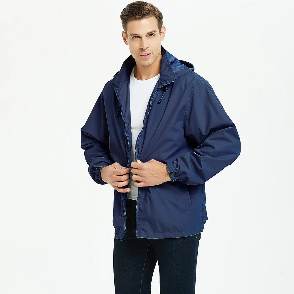Outdoor Assault Suit Thin Jacket With Hood Windproof and Waterproof Jacket European and American Size Men's Blank Jacket
