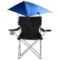 Foldable Beach Chair with Detachable Armrest Adjustable Canopy Stool with Cup Holder
